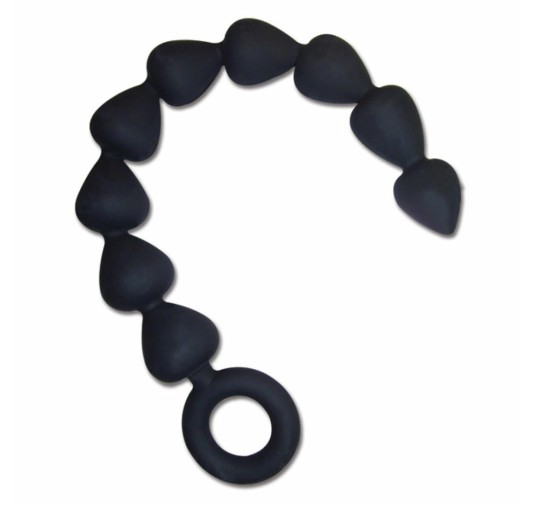 Koraliki analne - S&M Black Silicone Anal Beads